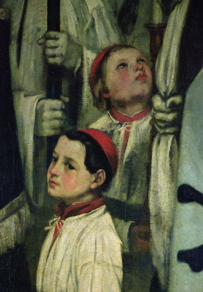 A Burial at Ornans (detail) by Gustave Courbet